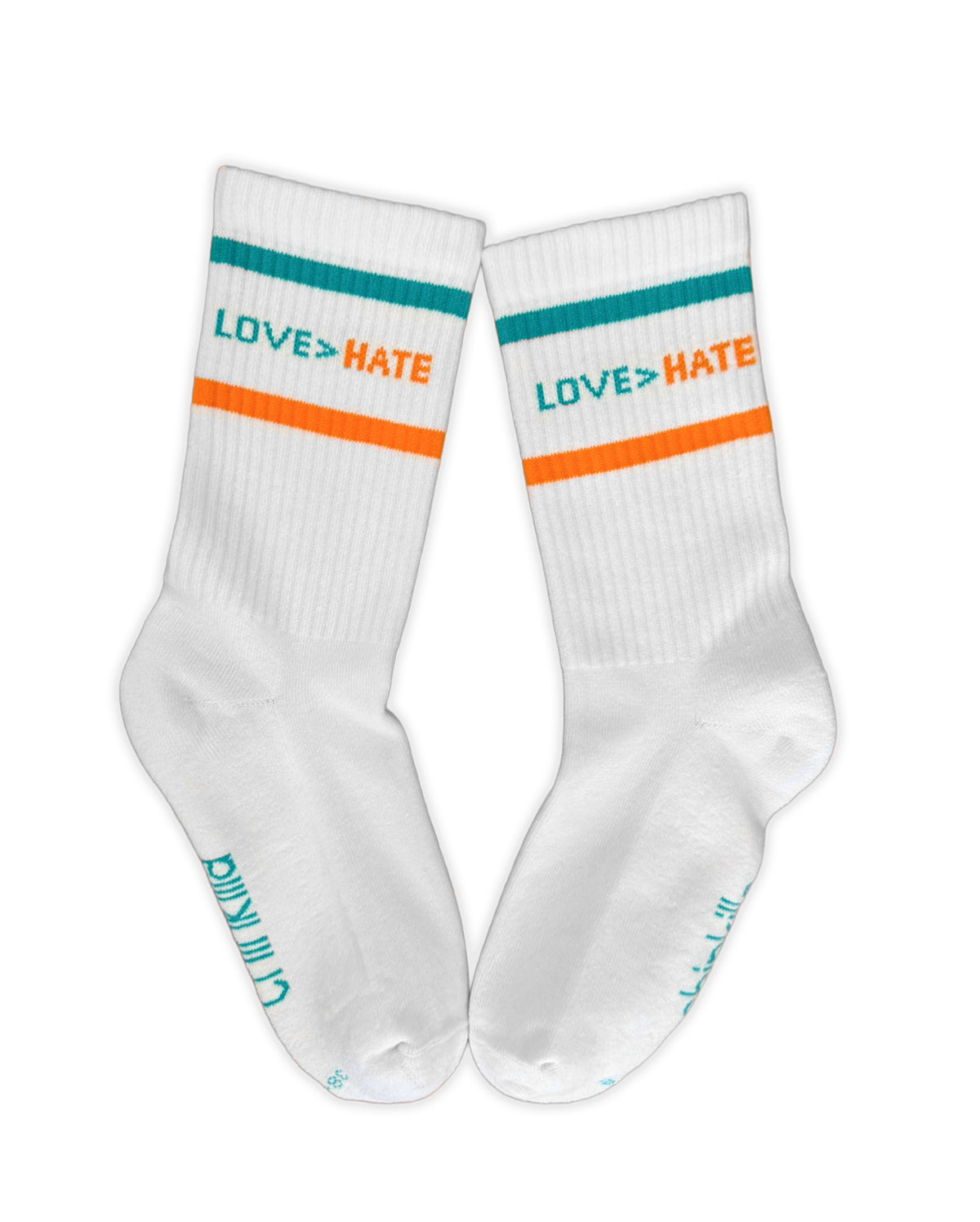 "Love<Hate" Socks - White
